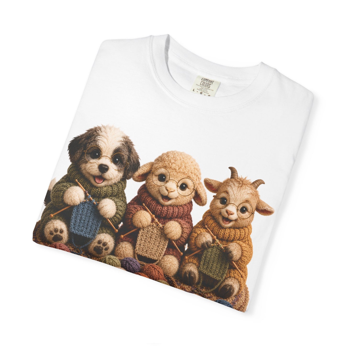 Sheep Dog, Sheep, Goat Knitting — Barnyard Stitch Club T‑Shirt