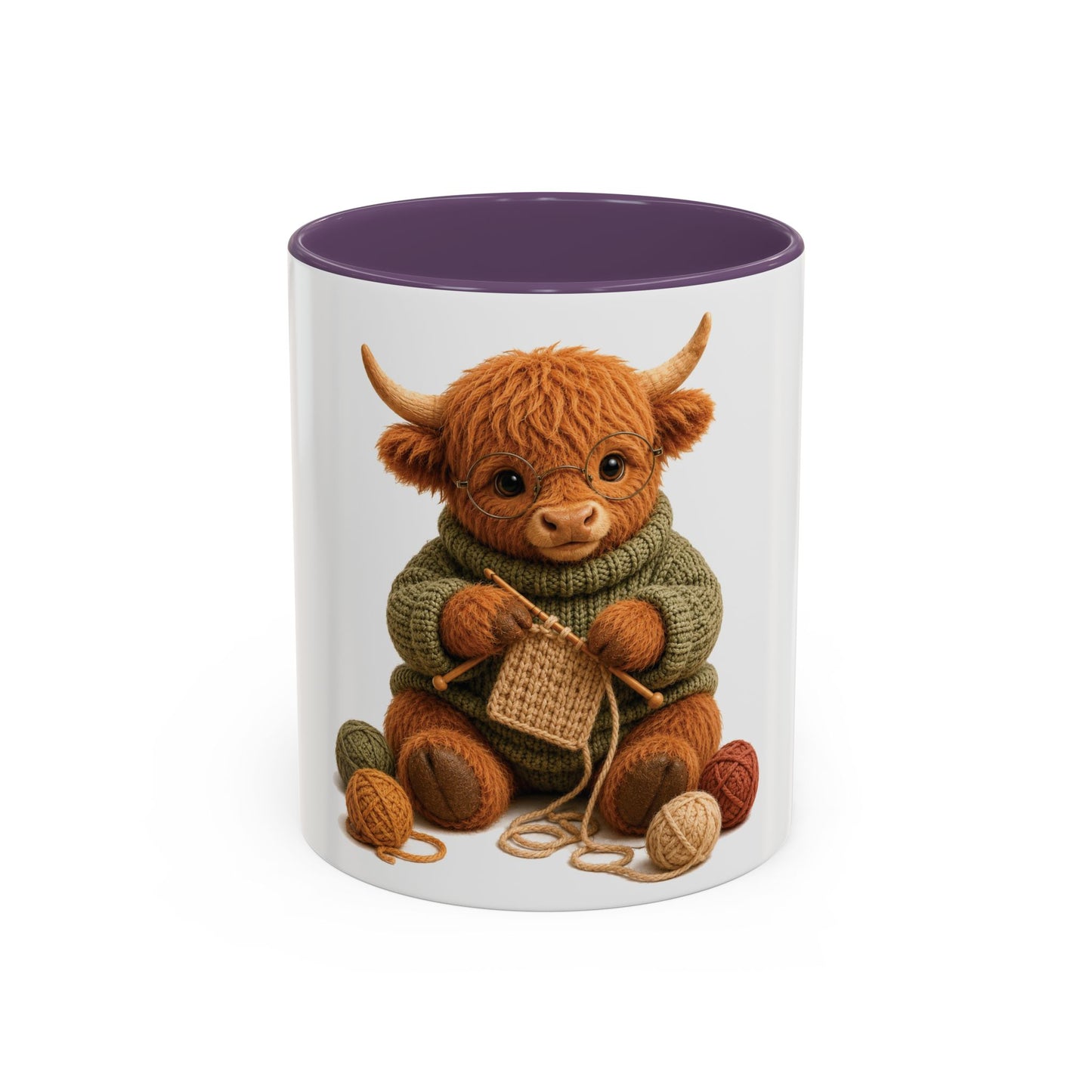 Hyland Cow Knitting Mug – Barnyard Stitch Club Mug (11/15oz)