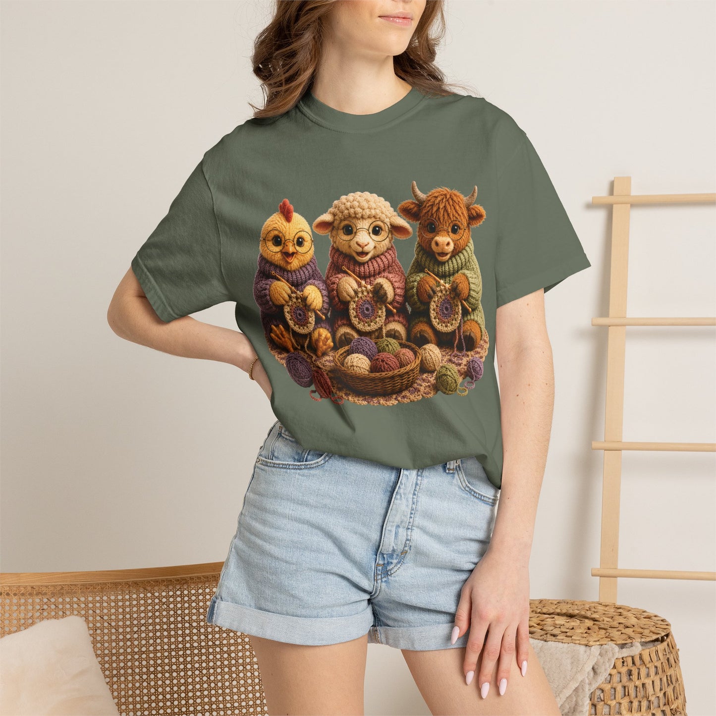 Chicken, Sheep, Hyland Cow Crocheting — Barnyard Stitch Club T-Shirt