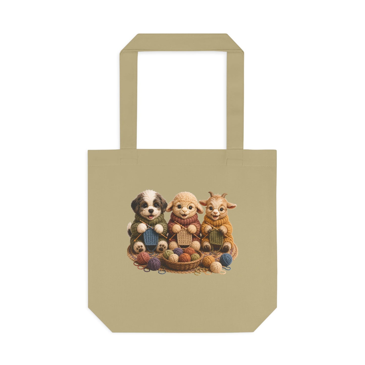 Sheep Dog Sheep Baby Goat Knit — Barnyard Stitch Club Tote