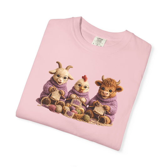 Goat, Chicken, Hyland Cow Knitting — Barnyard Stitch Club T-Shirt
