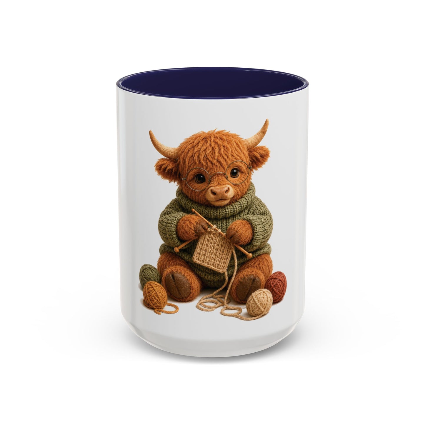 Hyland Cow Knitting Mug – Barnyard Stitch Club Mug (11/15oz)