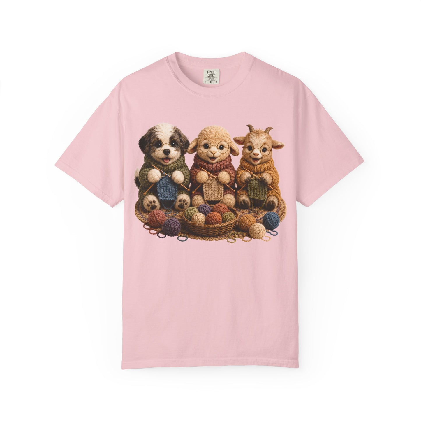 Sheep Dog, Sheep, Goat Knitting — Barnyard Stitch Club T‑Shirt