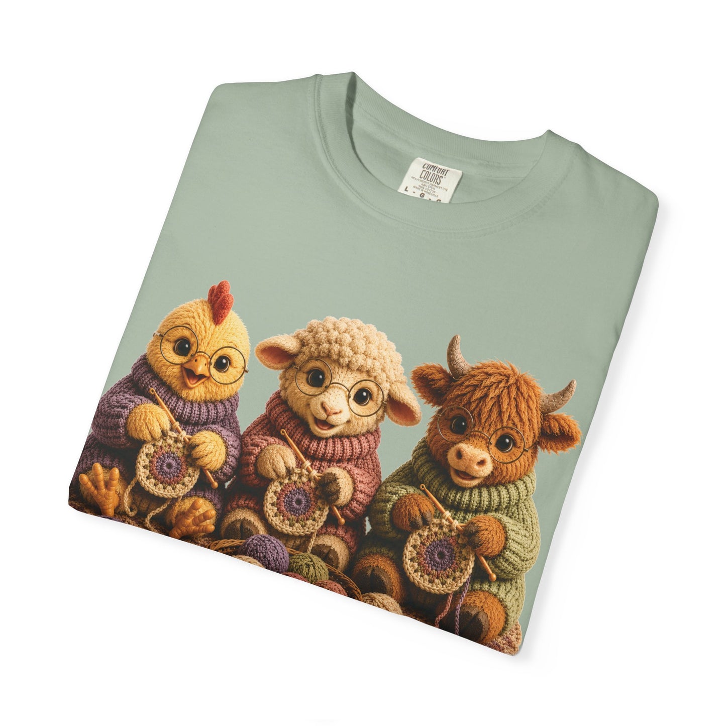 Chicken, Sheep, Hyland Cow Crocheting — Barnyard Stitch Club T-Shirt
