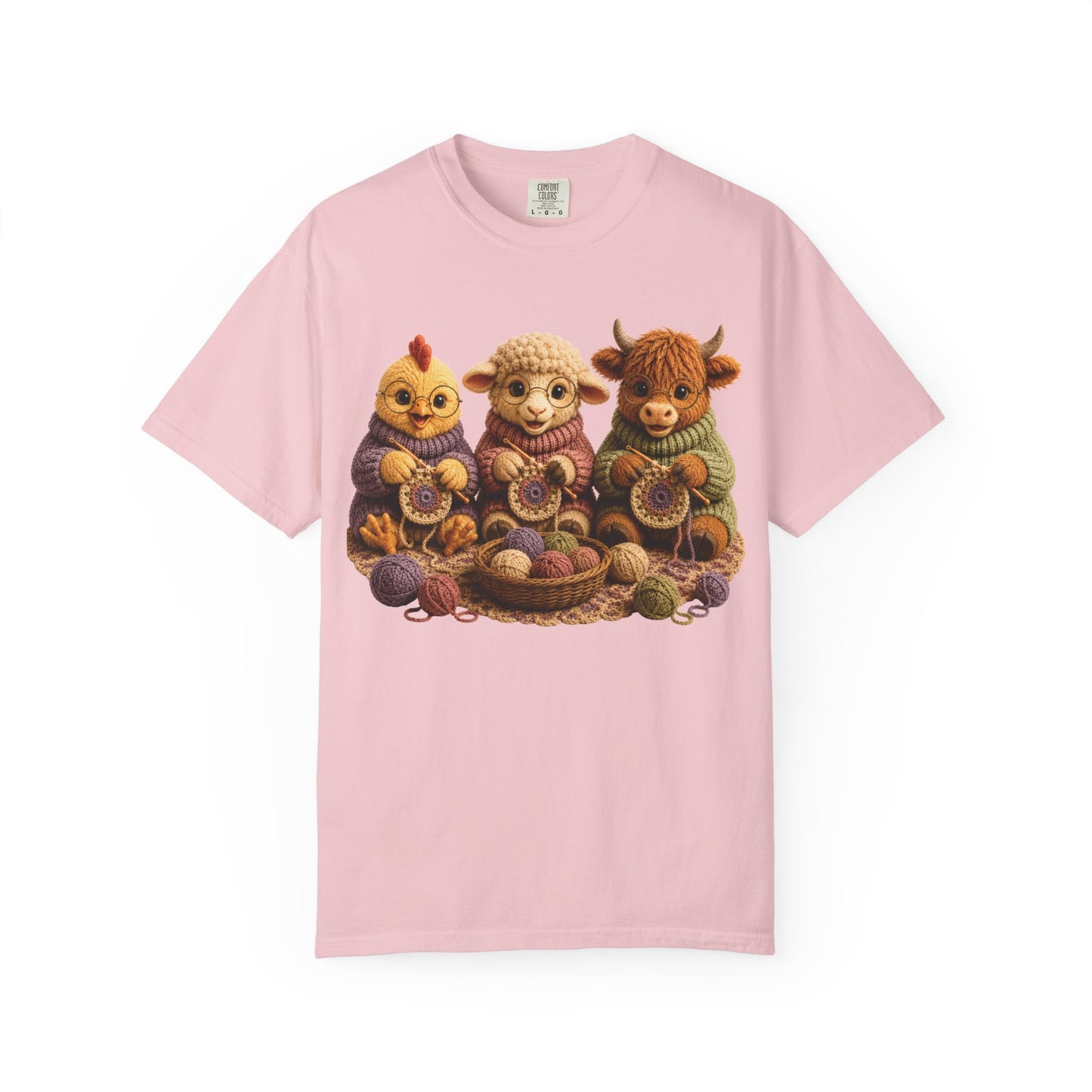 Chicken, Sheep, Hyland Cow Crocheting — Barnyard Stitch Club T-Shirt