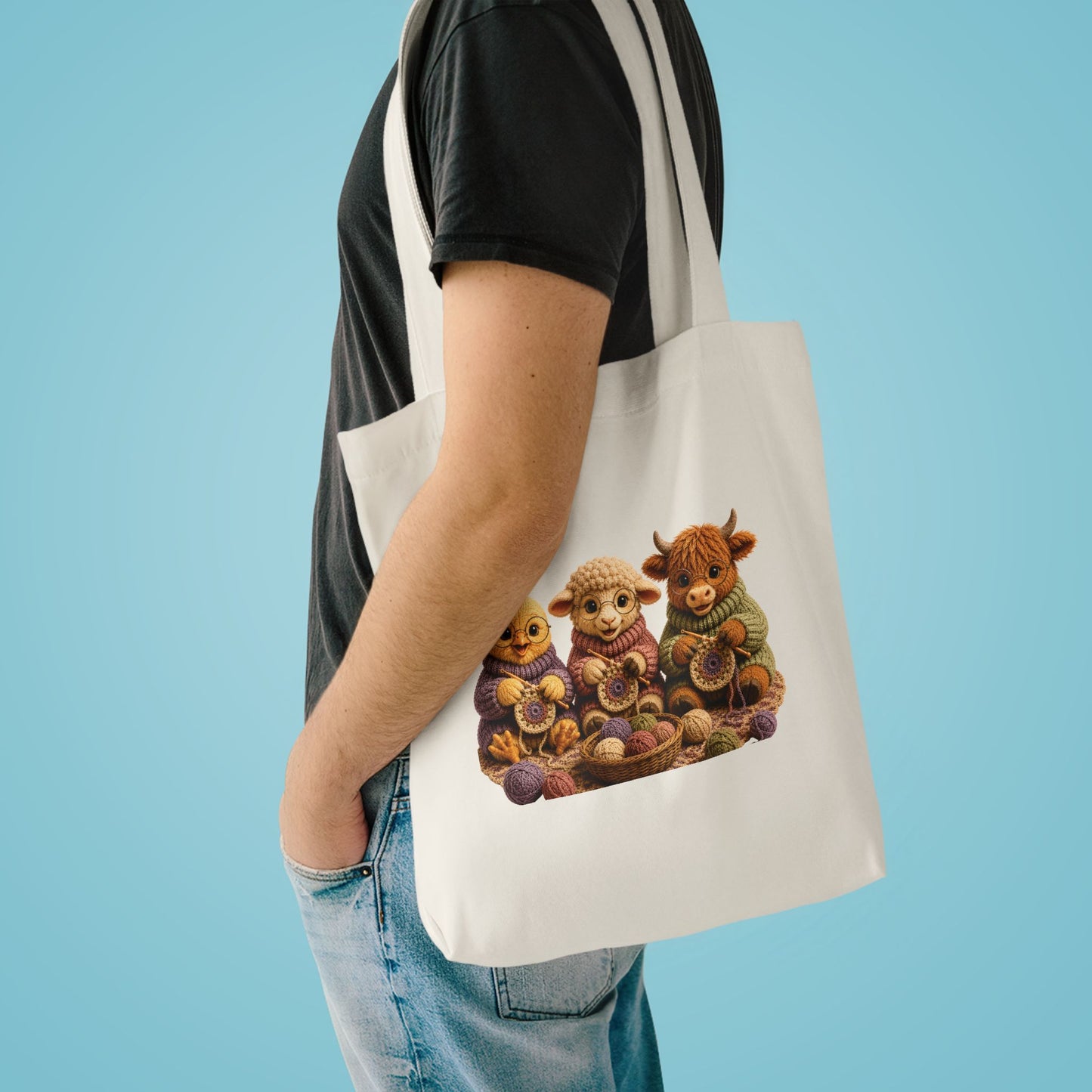 Chicken Sheep Hyland Cow Crochet — Barnyard Stitch Club Tote