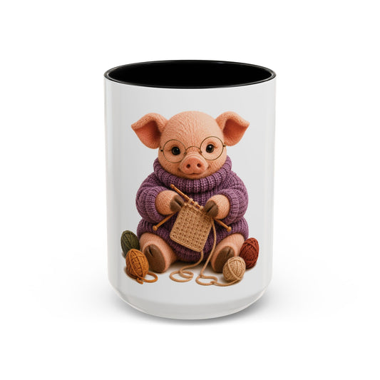 Pig Knitting Mug — Barnyard Stitch Club Mug (11/15oz)