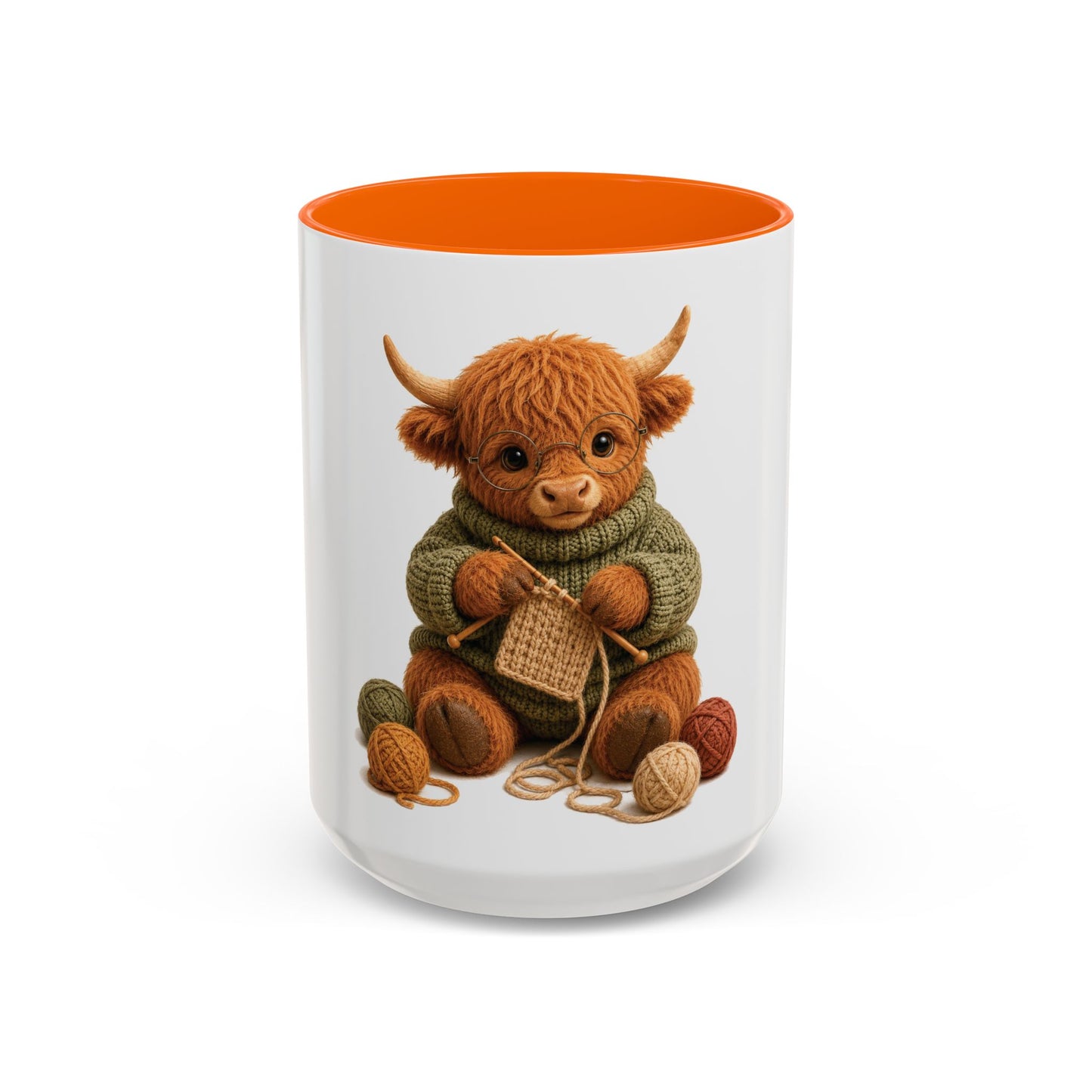 Hyland Cow Knitting Mug – Barnyard Stitch Club Mug (11/15oz)