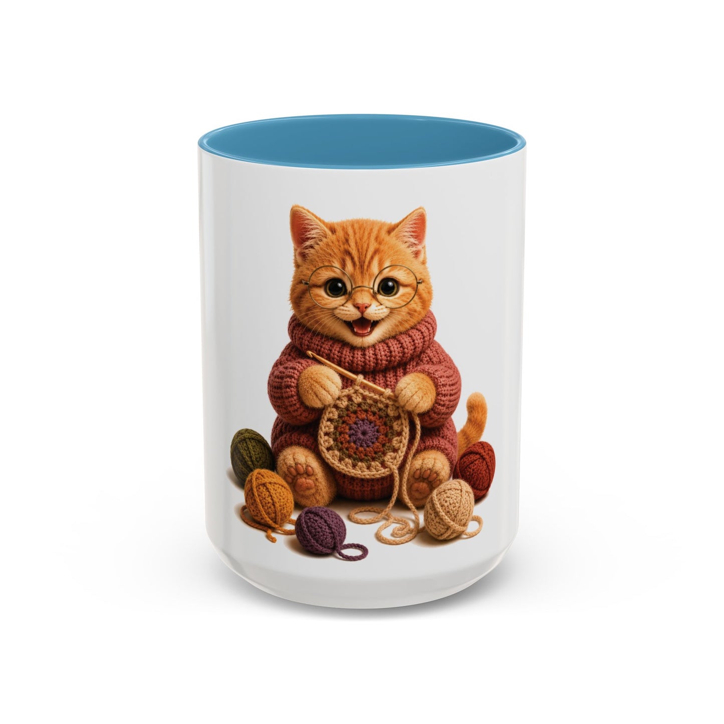 Cat Crocheting Mug — Barnyard Stitch Club Mug (11/15oz)