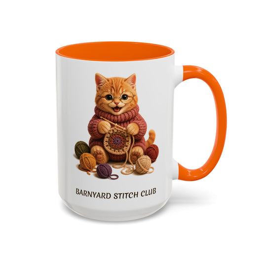 Cat Crocheting Mug — Barnyard Stitch Club Mug (11/15oz)