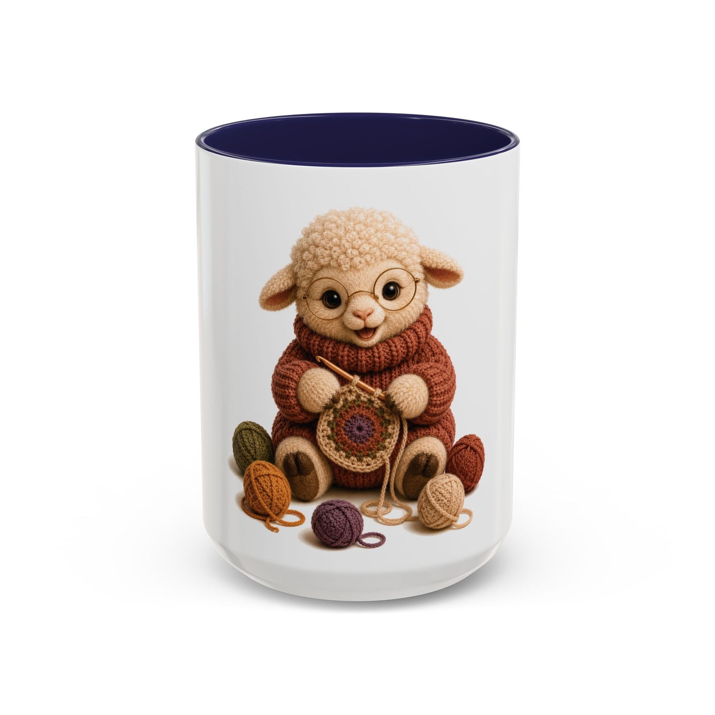 Sheep Crocheting Mug — Barnyard Stitch Club Mug (11/15oz)