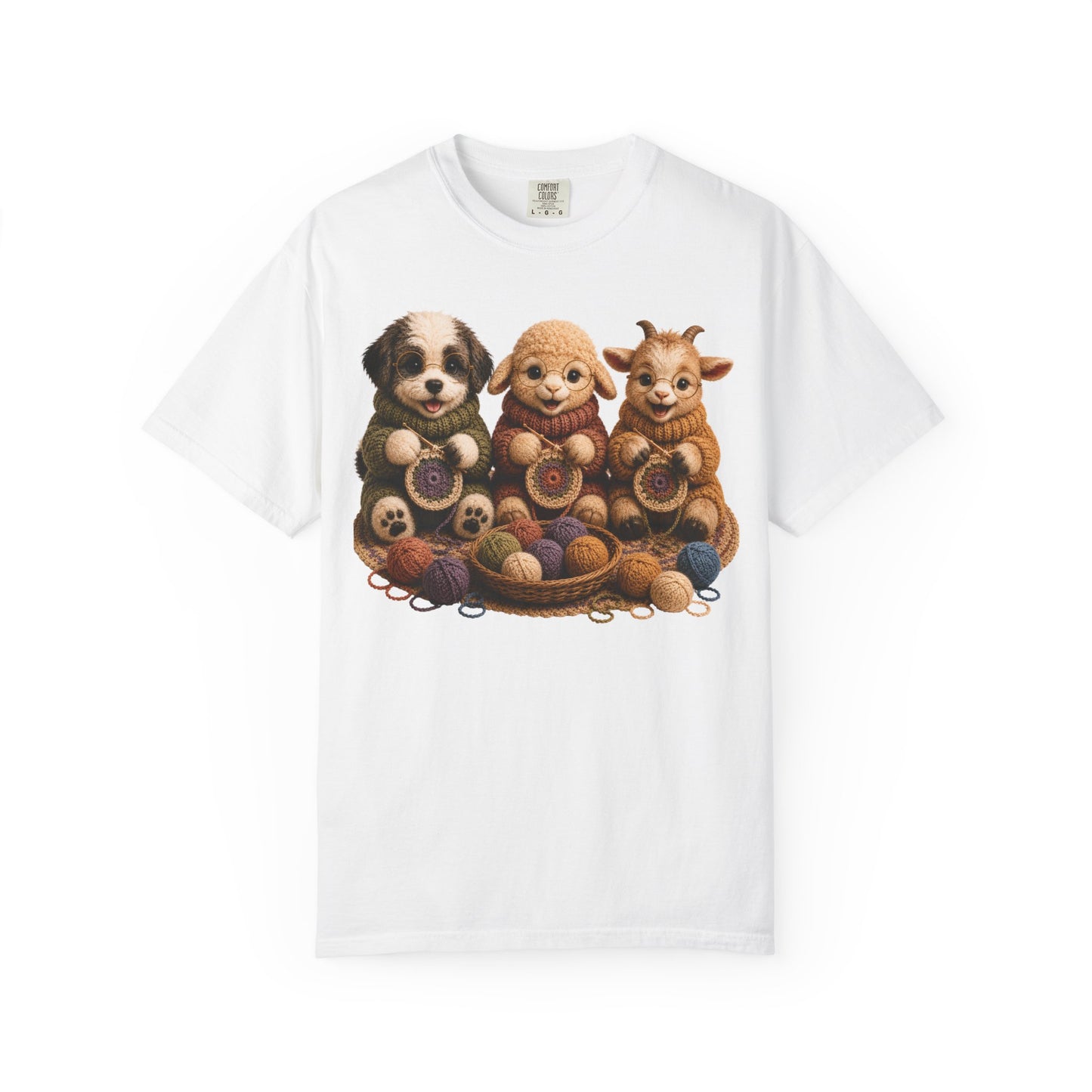 Sheep Dog, Sheep, Goat Crocheting — Barnyard Stitch Club T‑Shirt