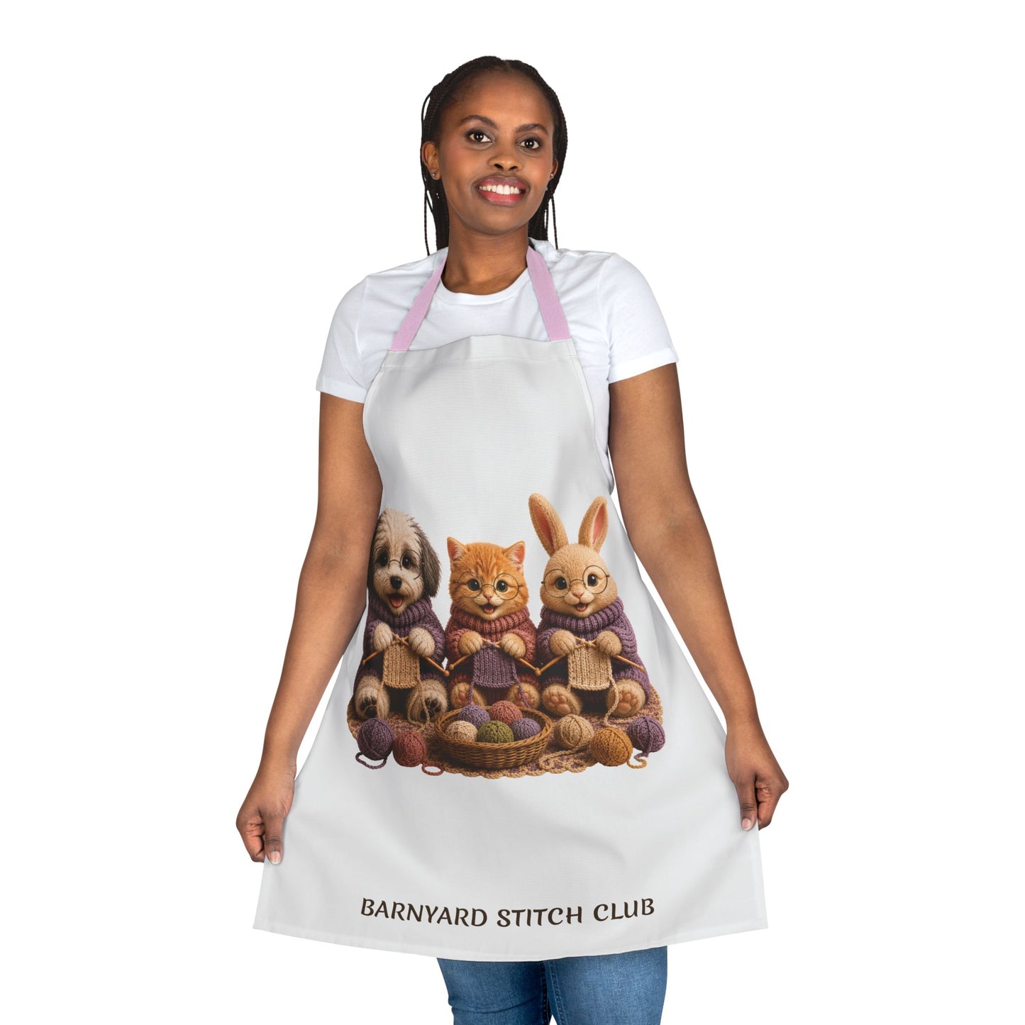 Sheep Dog, Cat, Bunny Knitting — Barnyard Stitch Club Apron