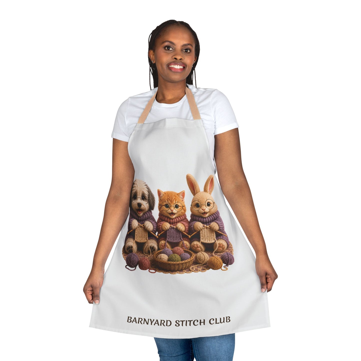 Sheep Dog, Cat, Bunny Knitting — Barnyard Stitch Club Apron