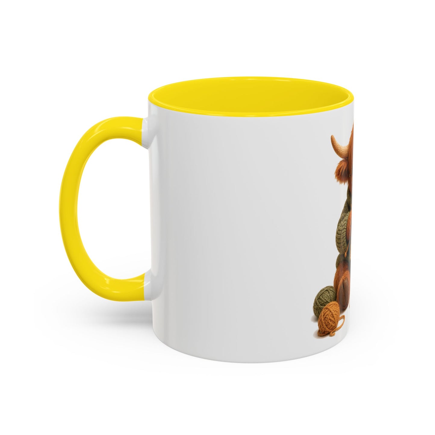 Hyland Cow Knitting Mug – Barnyard Stitch Club Mug (11/15oz)