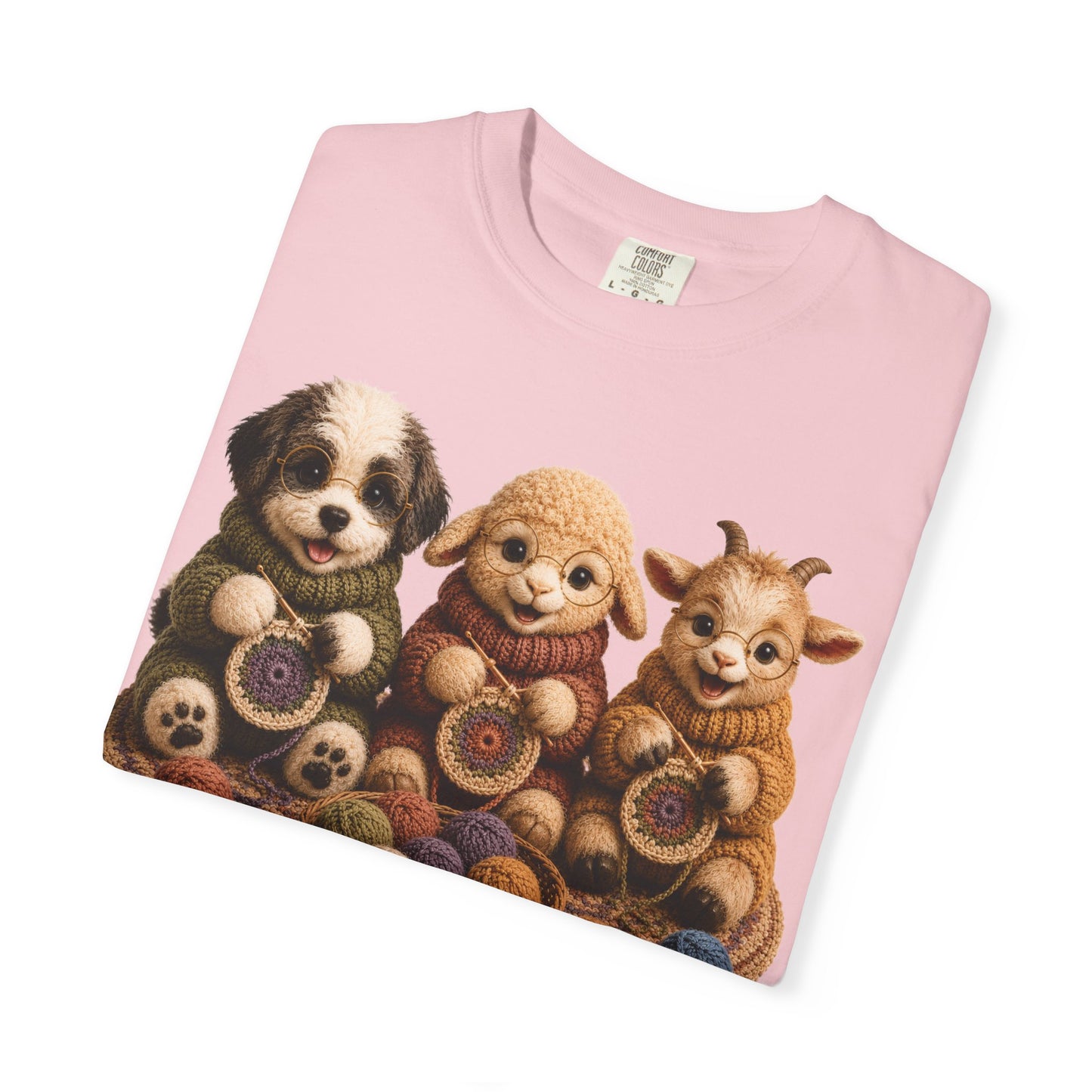 Sheep Dog, Sheep, Goat Crocheting — Barnyard Stitch Club T‑Shirt