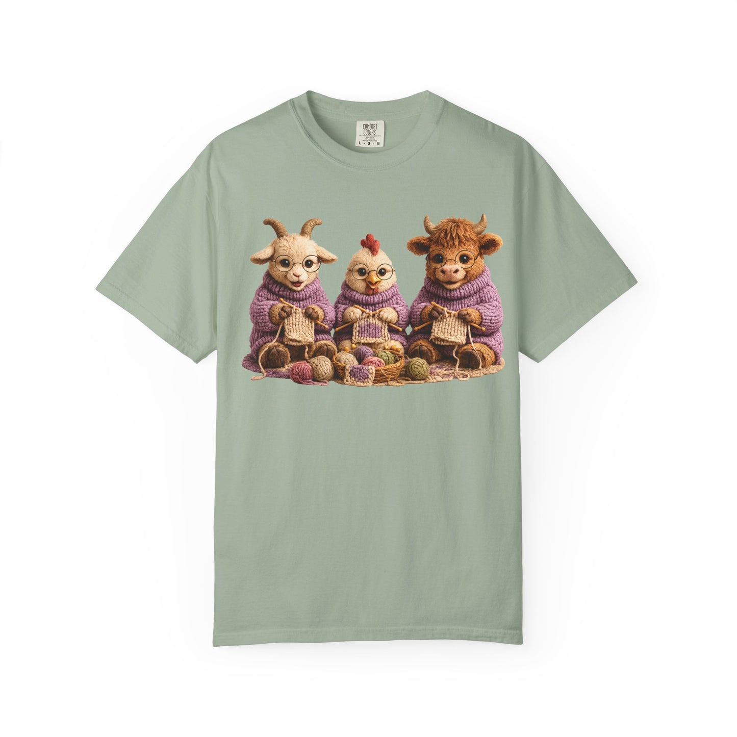 Goat, Chicken, Hyland Cow Knitting — Barnyard Stitch Club T-Shirt
