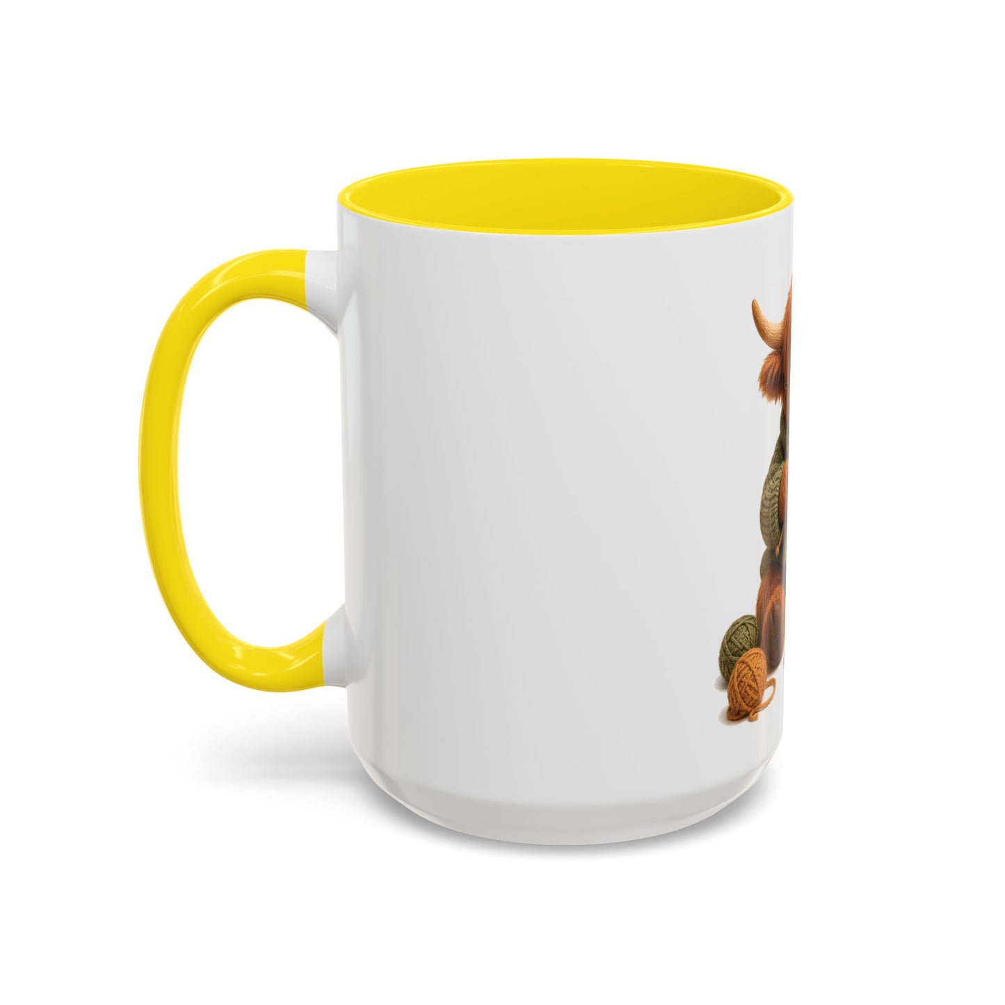 Hyland Cow Knitting Mug – Barnyard Stitch Club Mug (11/15oz)