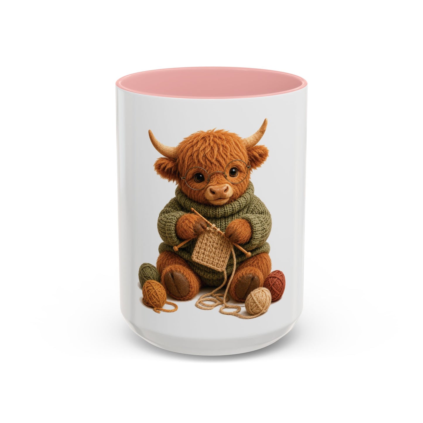 Hyland Cow Knitting Mug – Barnyard Stitch Club Mug (11/15oz)