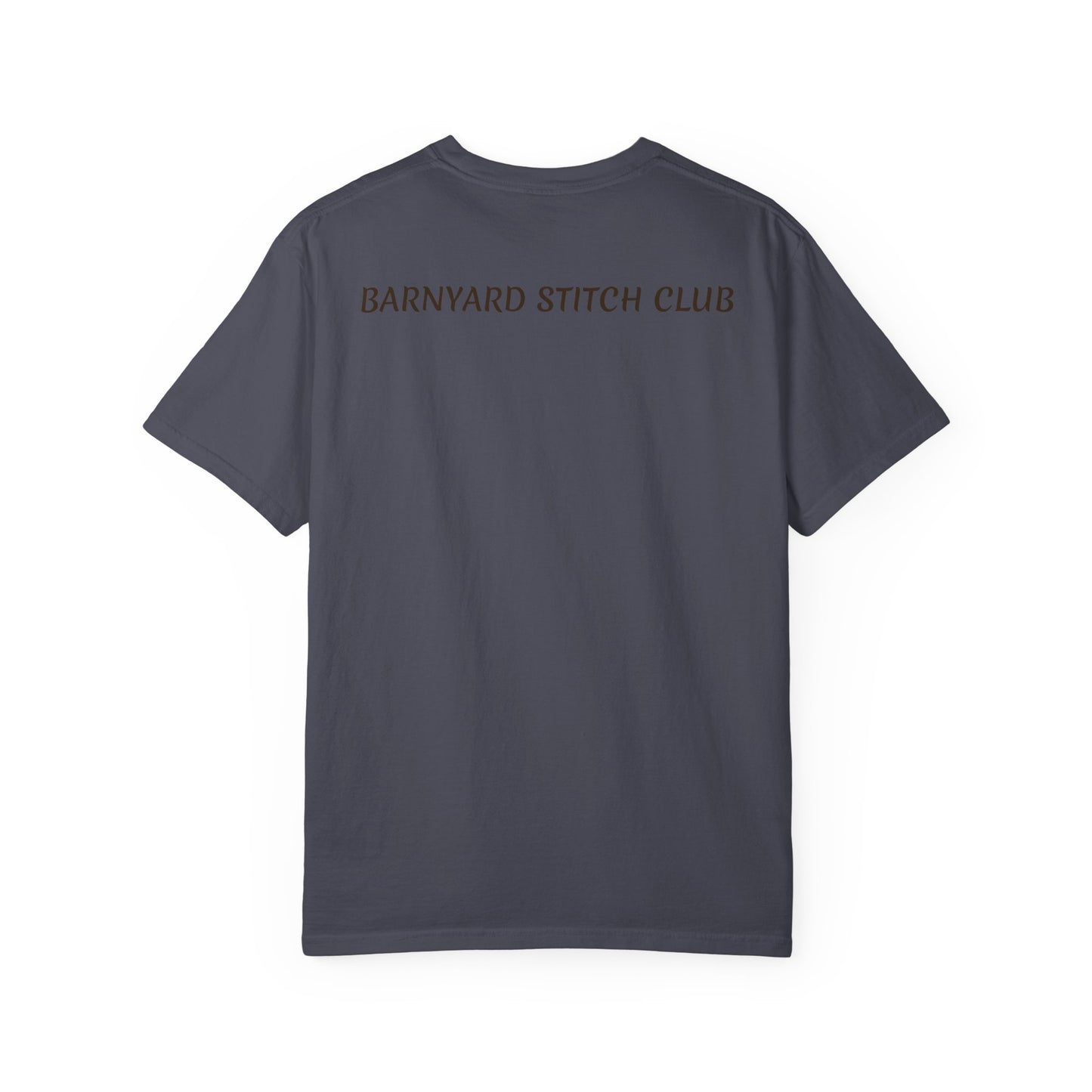 Chick, Calico Cat & Cow Crocheting Graphic Tee — Barnyard Stitch Club T-Shirt