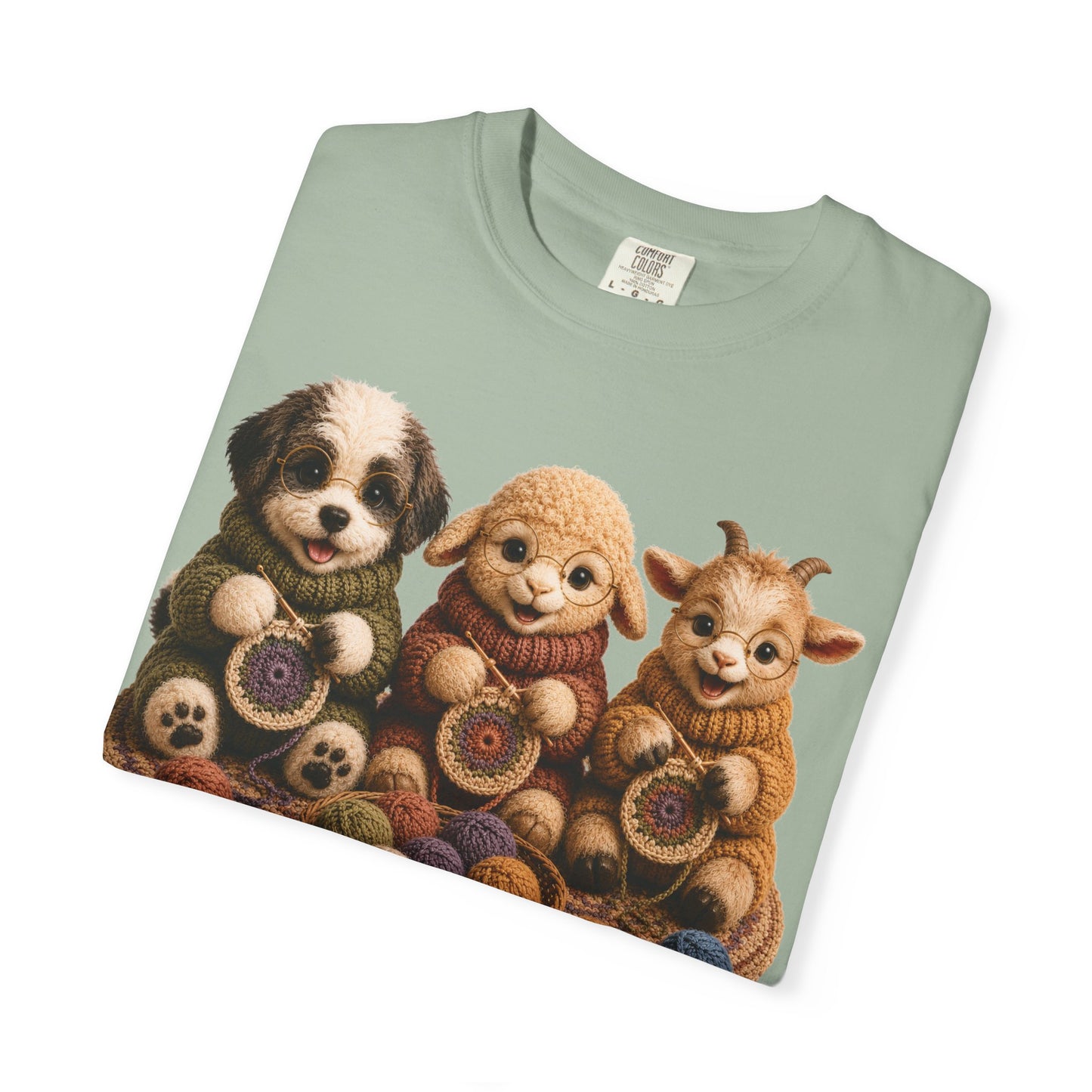 Sheep Dog, Sheep, Goat Crocheting — Barnyard Stitch Club T‑Shirt