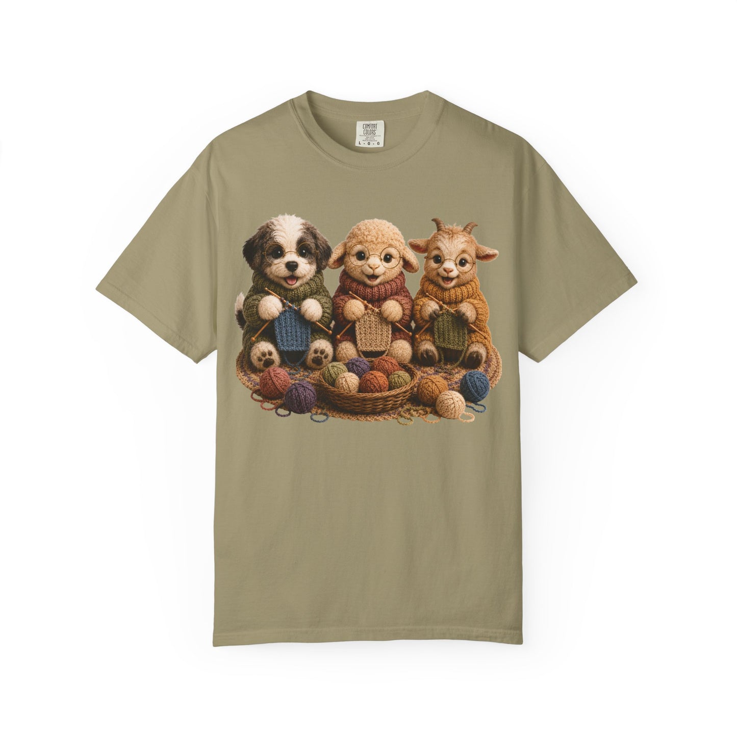 Sheep Dog, Sheep, Goat Knitting — Barnyard Stitch Club T‑Shirt