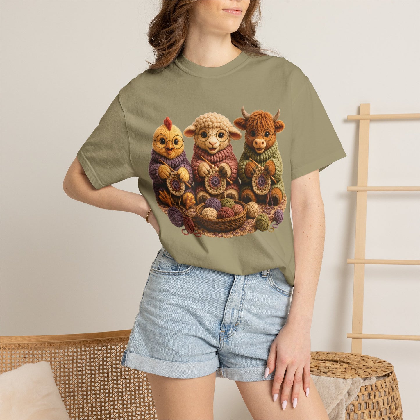 Chicken, Sheep, Hyland Cow Crocheting — Barnyard Stitch Club T-Shirt