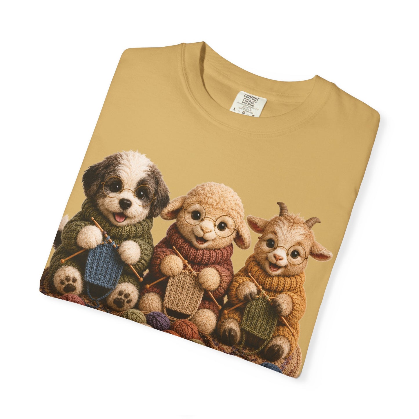 Sheep Dog, Sheep, Goat Knitting — Barnyard Stitch Club T‑Shirt