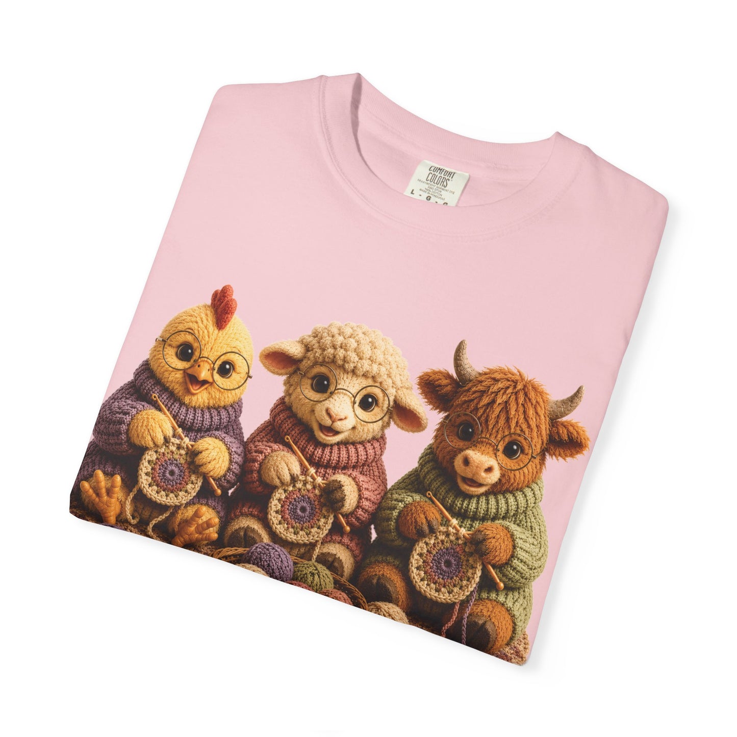 Chicken, Sheep, Hyland Cow Crocheting — Barnyard Stitch Club T-Shirt