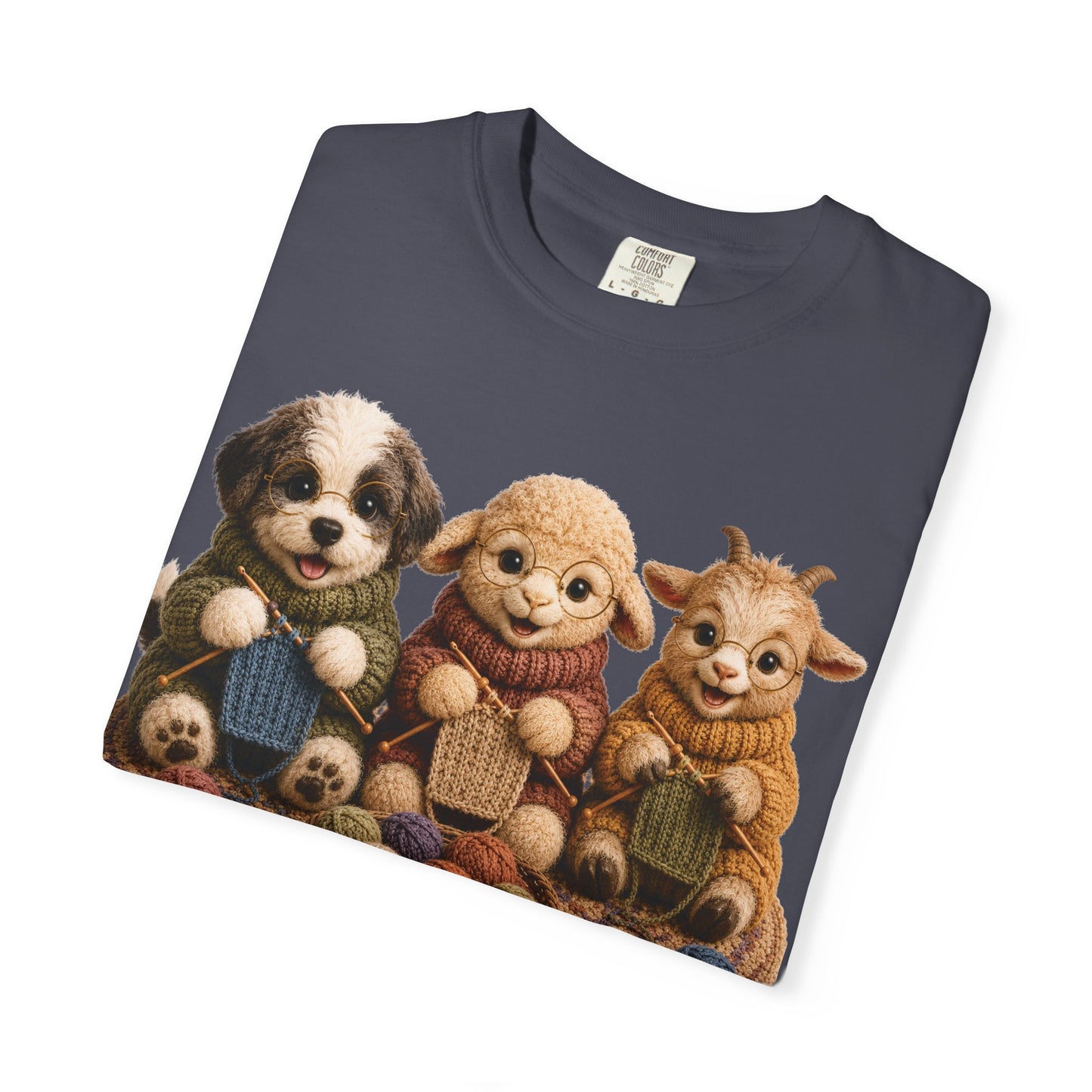 Sheep Dog, Sheep, Goat Knitting — Barnyard Stitch Club T‑Shirt