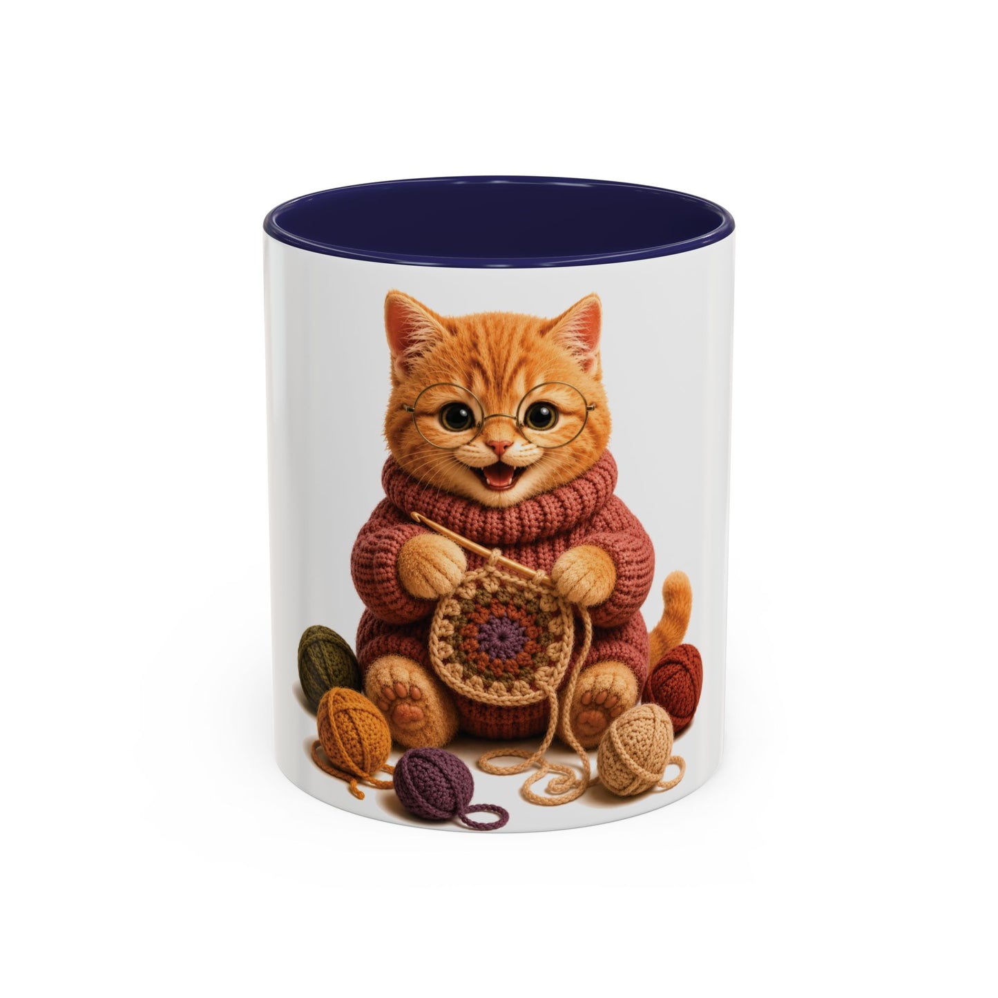 Cat Crocheting Mug — Barnyard Stitch Club Mug (11/15oz)