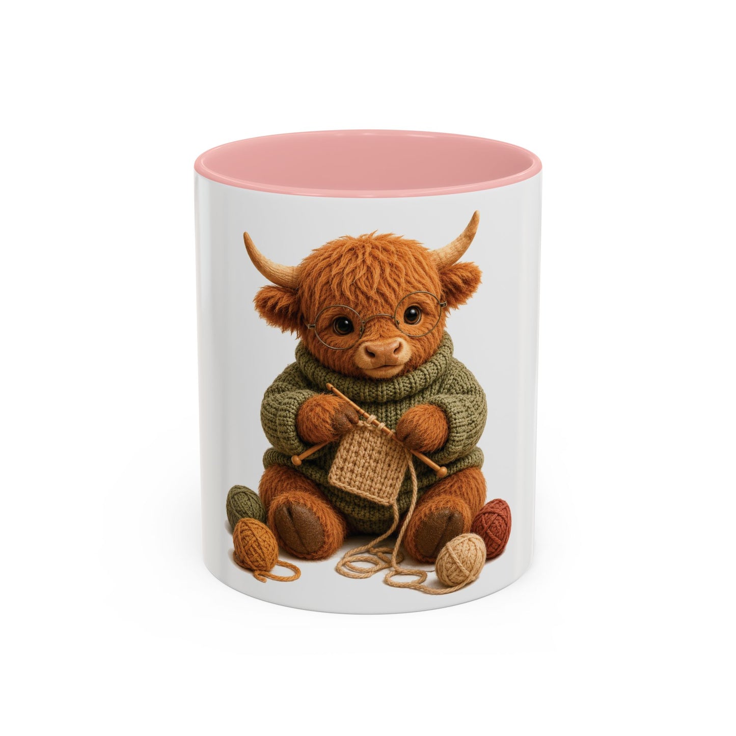 Hyland Cow Knitting Mug – Barnyard Stitch Club Mug (11/15oz)