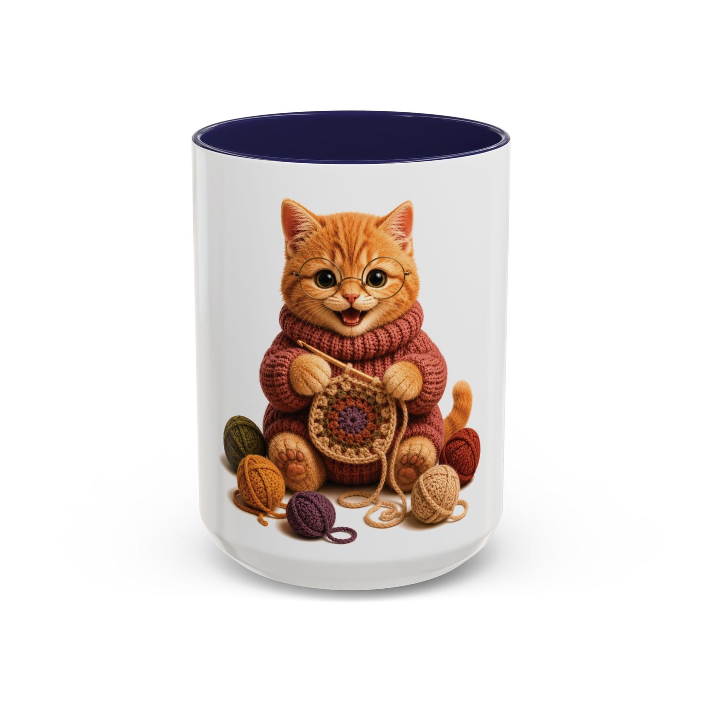 Cat Crocheting Mug — Barnyard Stitch Club Mug (11/15oz)
