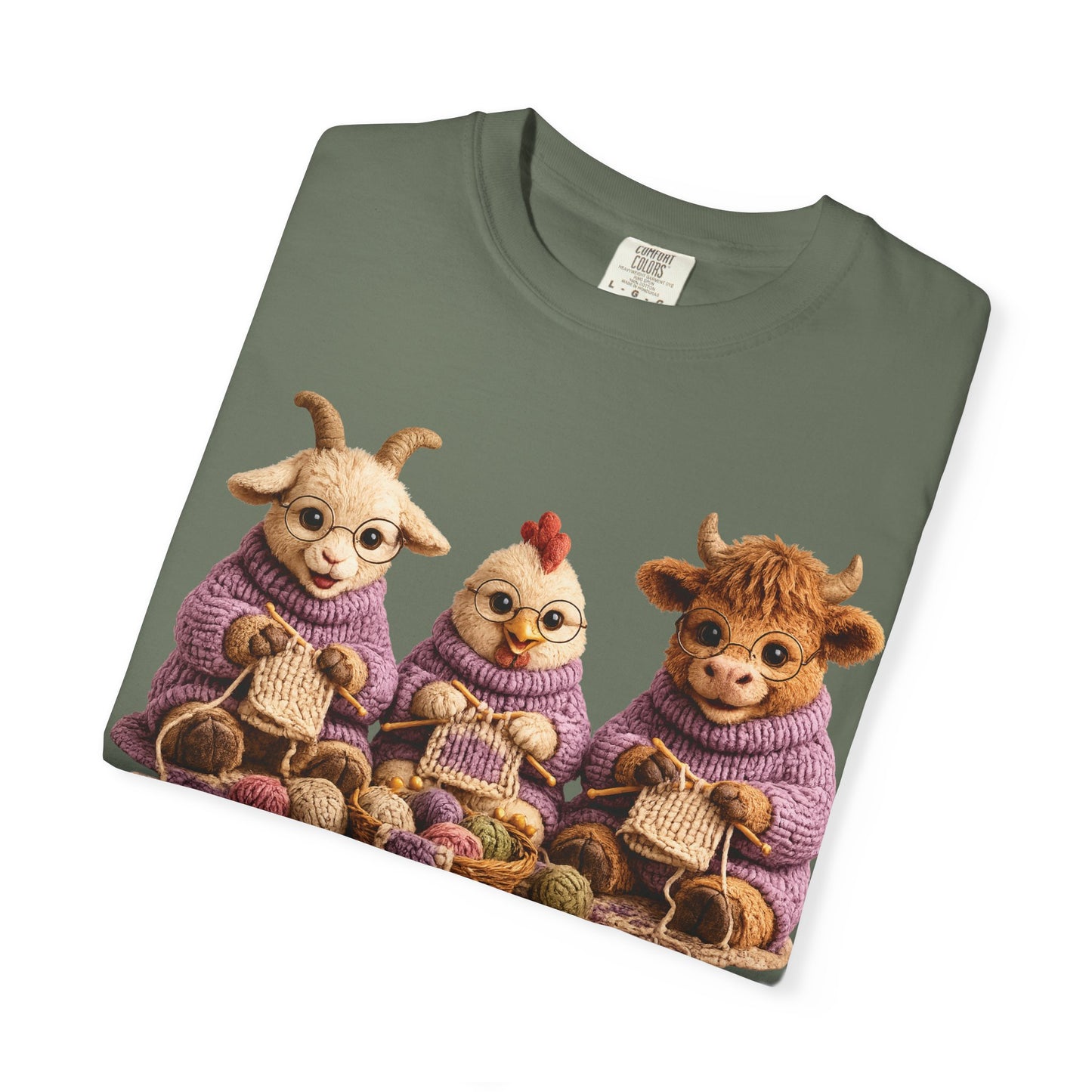 Goat, Chicken, Hyland Cow Knitting — Barnyard Stitch Club T-Shirt