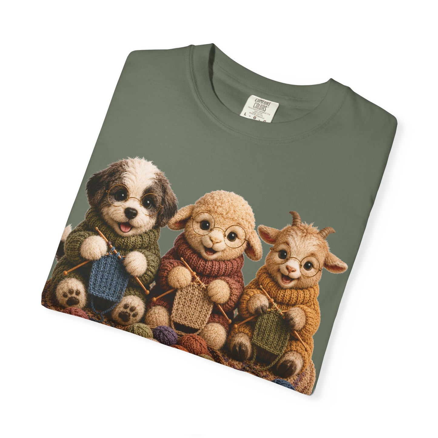 Sheep Dog, Sheep, Goat Knitting — Barnyard Stitch Club T‑Shirt