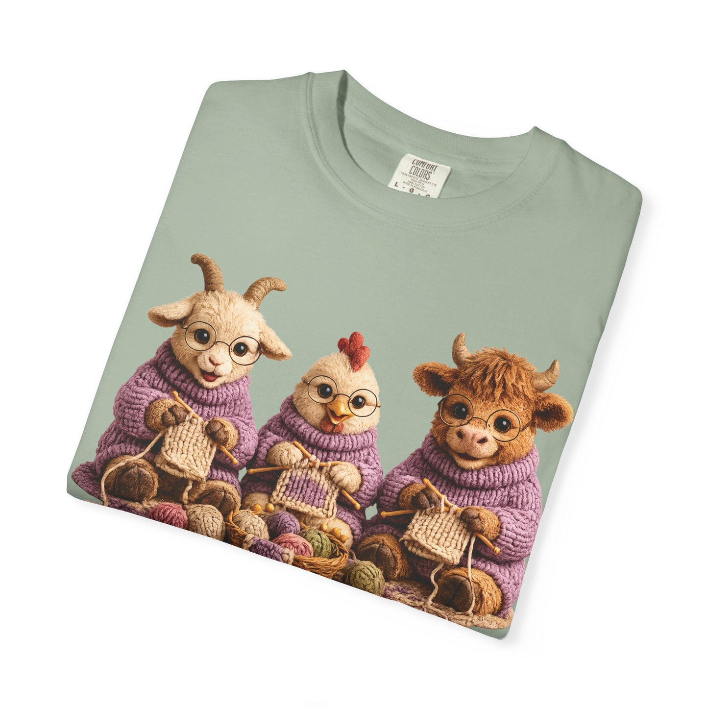Goat, Chicken, Hyland Cow Knitting — Barnyard Stitch Club T-Shirt