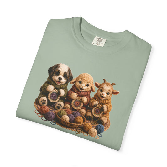 Sheep Dog, Sheep, Goat Crocheting — Barnyard Stitch Club T‑Shirt