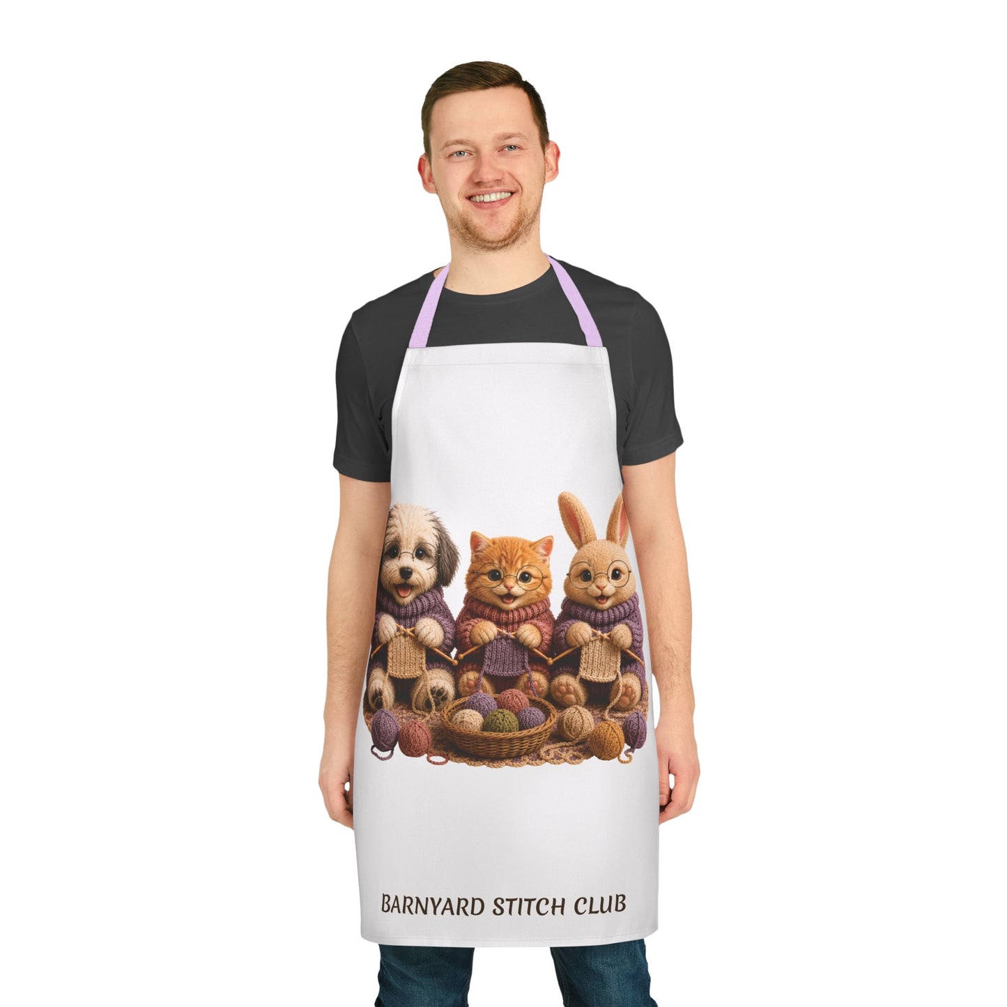 Sheep Dog, Cat, Bunny Knitting — Barnyard Stitch Club Apron